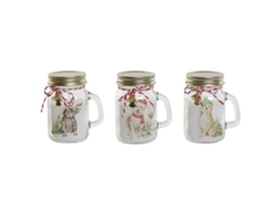 Vela de Natal Dkd Home Decor em ouro branco, 8 x 5 x 9 cm (pacote com 3)