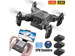 Mini Drone Dobrável V2 Com Câmera Hd 4k Bestvite (1 Bateria Duração Da Bateria 12 Min Preto)