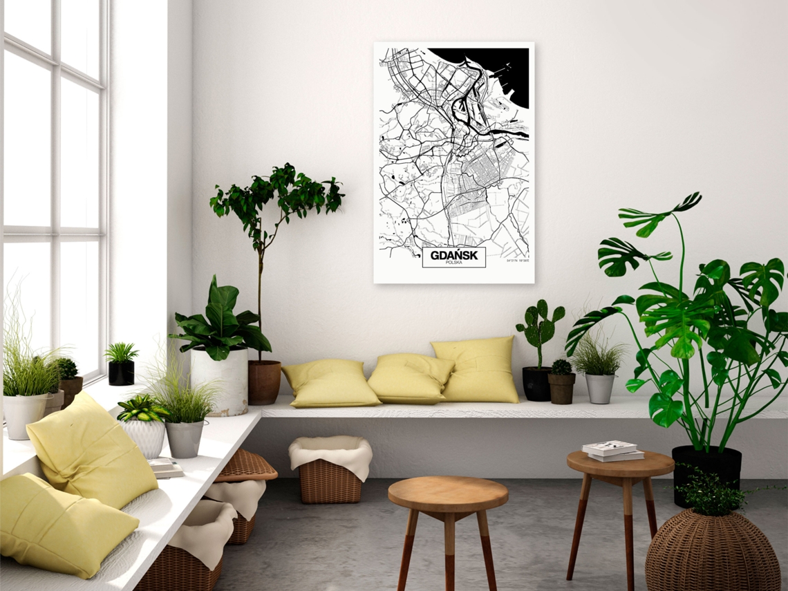Quadro ARTGEIST City Plan: Gdansk (1 Part) Vertical (80x120)