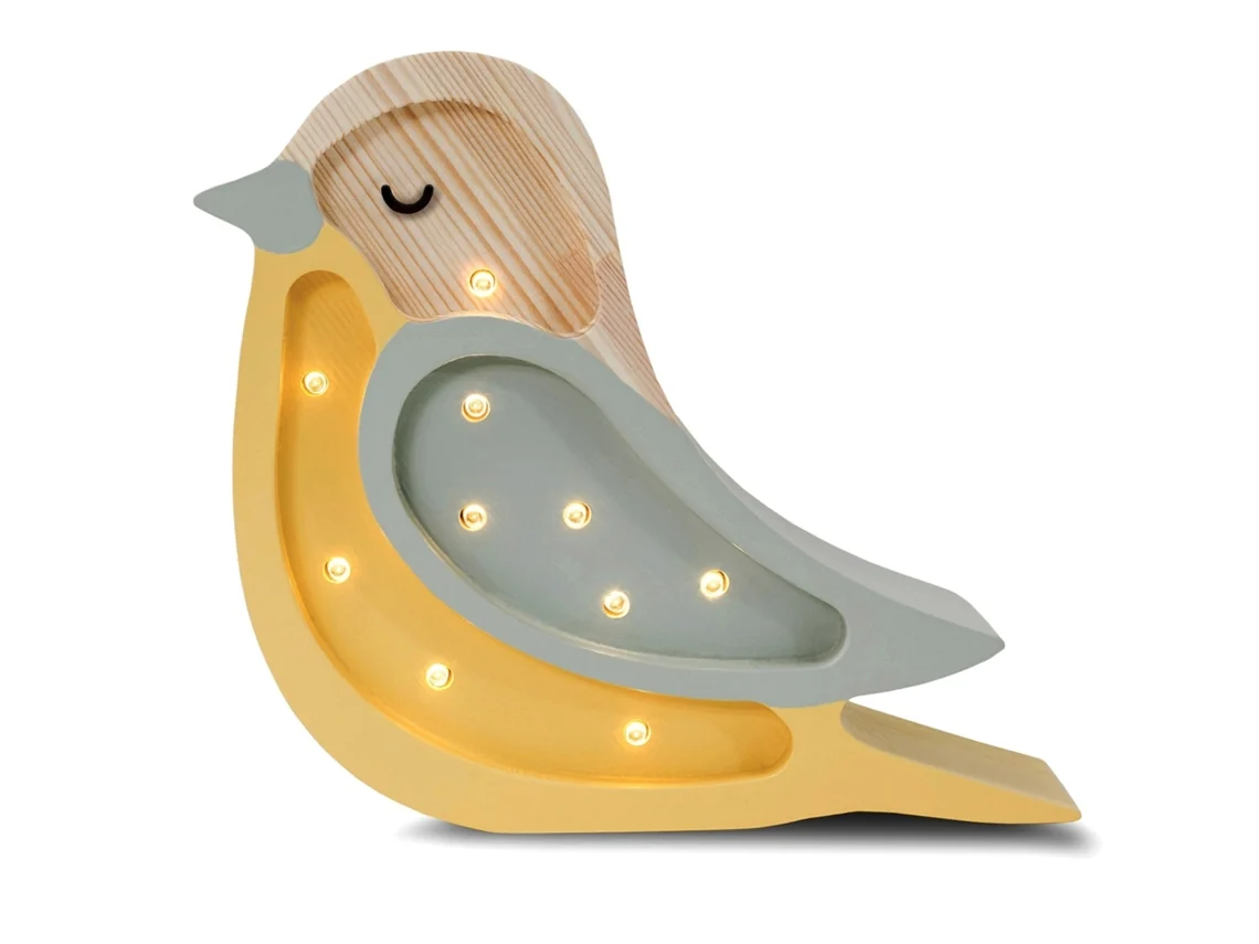 Luz de Presença LITTLE LIGHTS Madeira - Branco - 18 x 21 x 5,5 cm)