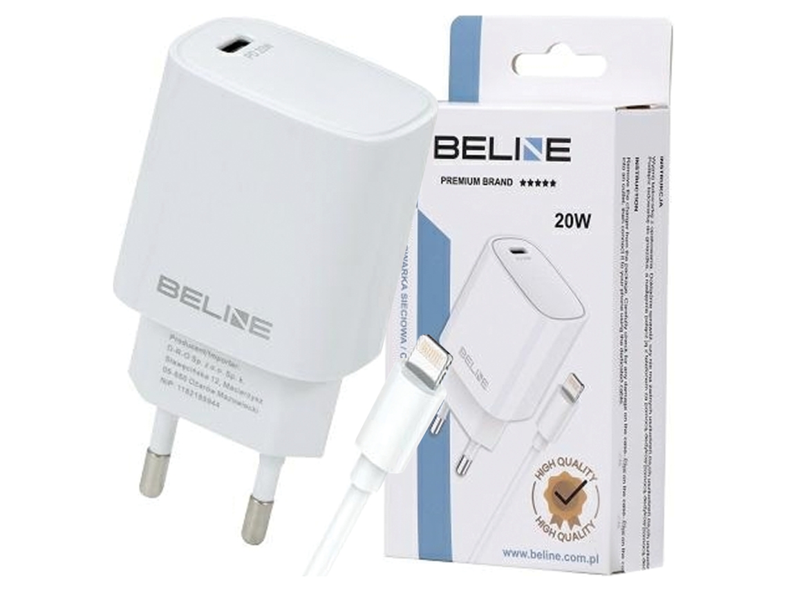 Carregador Beline 1x Usb-c 20w Pd Para Iphone X Xs Xr 11 12 13 14 Macbook Pro