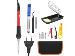 Conjunto De Soldadura Eléctrica De 15 Piezas, Ferro De Soldar Com Regulação De Temperatura 60w, Ferramentas De Soldadura Para Madeira, Plugue Eu 220v