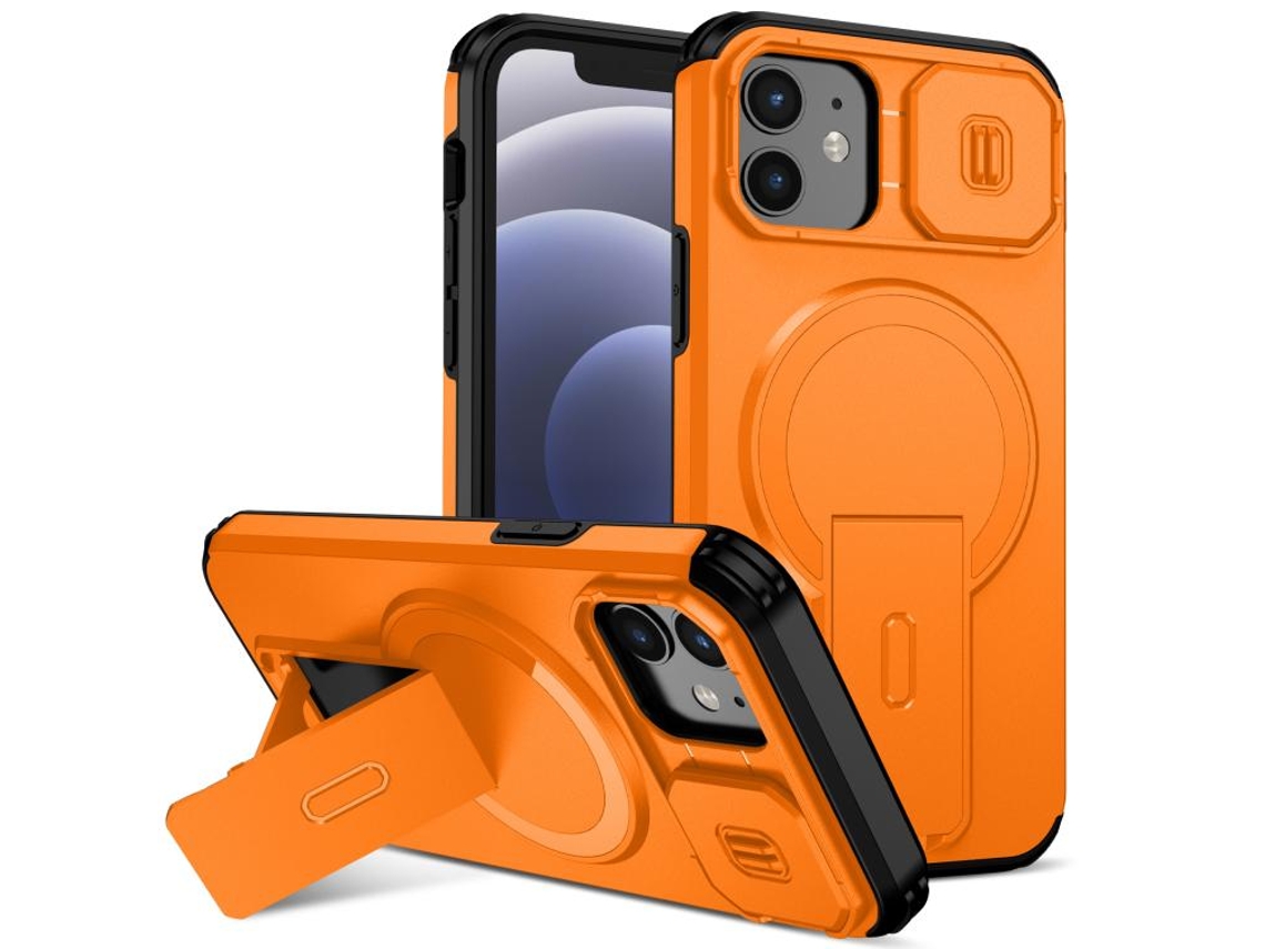 Capa Com Suporte Magsafe Para Iphone 12 - Abertura Deslizante Com Proteção De Câmara
