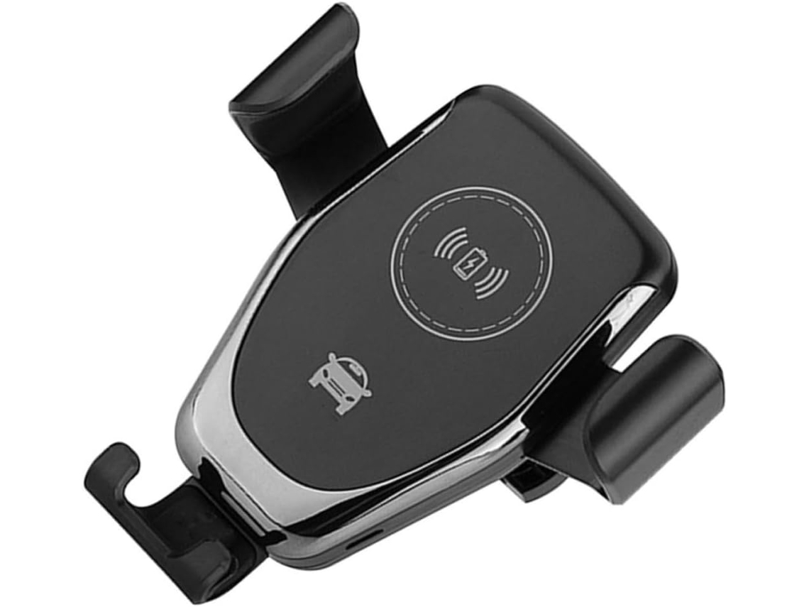 Suporte Giratório Para Celular Veicular, Feito De Abs E Pvc, Com Carregador Sem Fio Rápido De 10w.