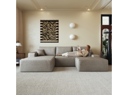 Sofá De Canto L Modular 270 Cm Com Chaise Longue, Assento Profundo, Moderno, Sem Montagem, Camel