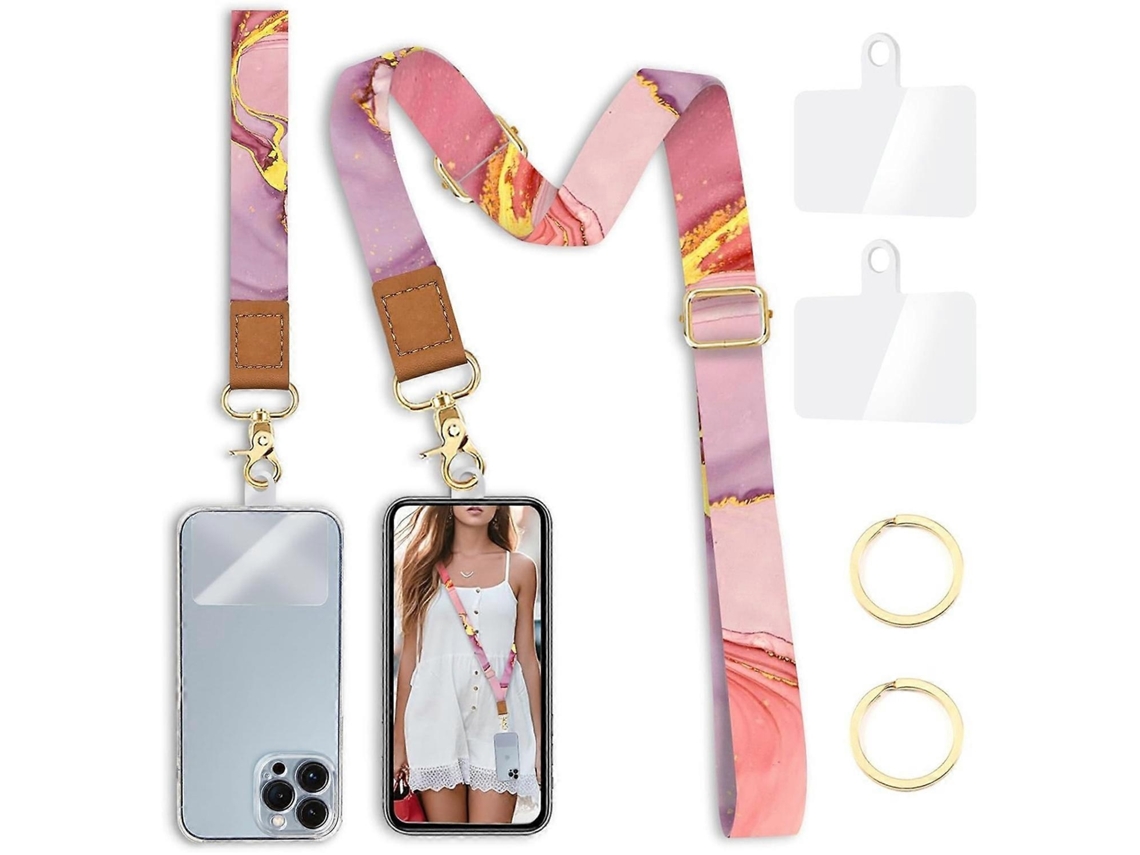 Lurelia Cordão Para Telemóvel Ajustável Transversal De Pulso Para Pescoço Com Fivela Metálica Anti-perda