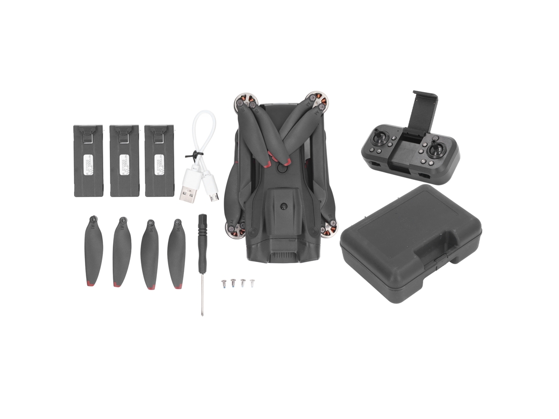 Mali drone Plegável com 3 Câmeras Hd Luzes Led Motor Brushless Modo Sem Cabeça 3 Baterias para Adultos e Crianças