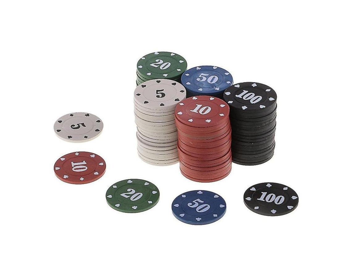 2026 100 Fichas Redondas de Plástico para Póker de Casino, Accesorios para Contar Dados de Baccarat Cqb (5/10/20/50/100)