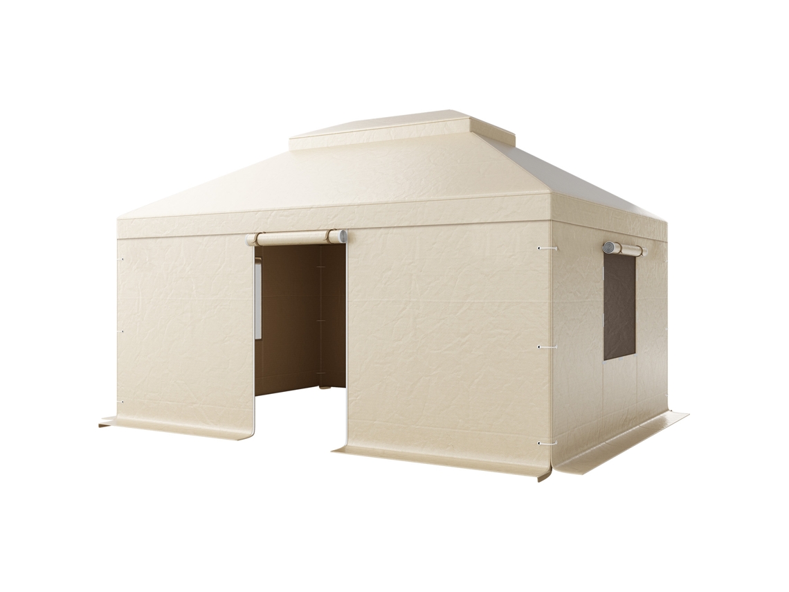 Capa para Gazebo de Inverno, com Laterais e Janelas Malha, Compatível Gazebos 2 Andares 3,66 X 4,87 M, Material Polietileno, Não Incluídos