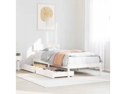 Vidaxl Cama Sem Colchão 90x190 Cm Madeira De Pinho Maciça Branco