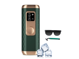 Depiladora Luz Pulsada YIZHOOD 1095B Icy-Cool 5 Funções em Casa Indolor para Aparador de Biquíni de Corpo Inteiro para Mulheres Senhoras Verde