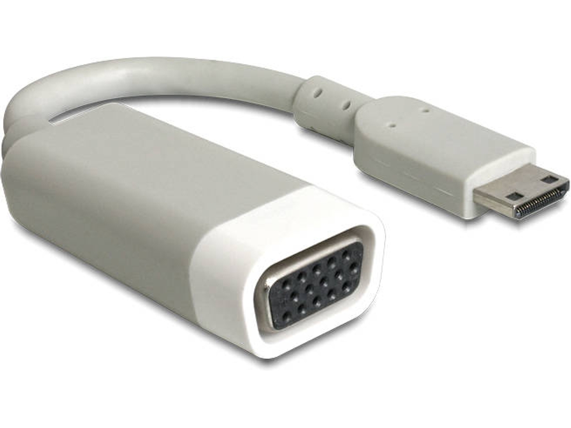 Adaptador HDMI DELOCK (Mini HDMI - VGA - 10 cm - Branco)