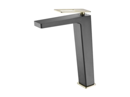 Torneira Monocomando de Cano Alto de Lavatório Cor Preto Ouro Brilhante MICE COLLECTION