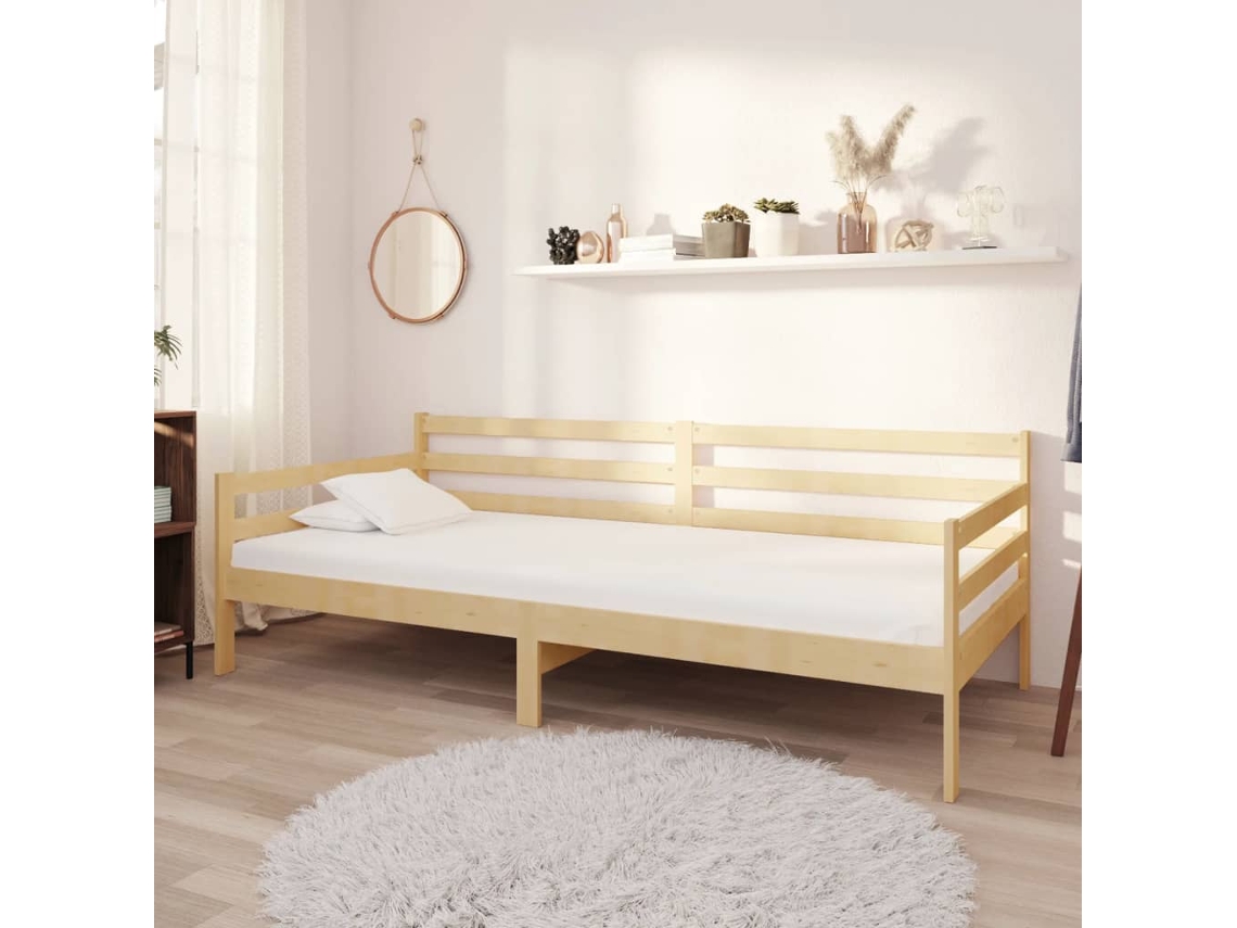 Vidaxl Sofá-cama Com Colchão 90x200 Cm Pinho Maciço