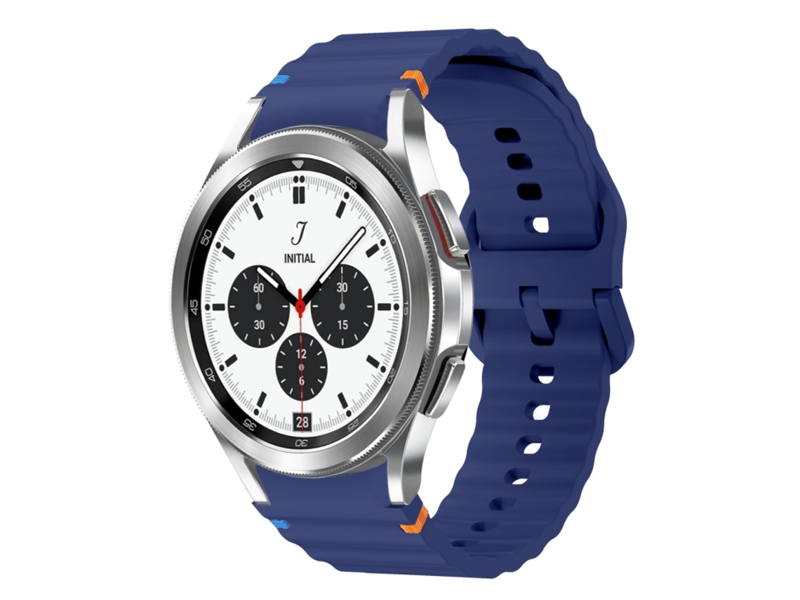 Bracelete Silicone Costurado com Padrão de Onda Azul Escuro para Samsung Galaxy Watch 42/46mm XIAOMOYU