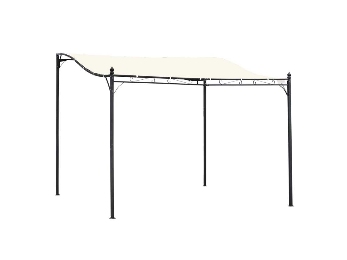 Pérgola de Jardim 3x3m com Toldo e Drenagens 16 Drenagens S/MARCA
