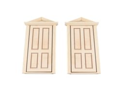 Mali 2pcs Porta Miniatura de Madeira para Casinha de Bonecas Escala 1:12 1:6 Natal