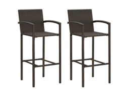 Vidaxl Bancos De Bar 2 Pcs Vime Pe Castanho
