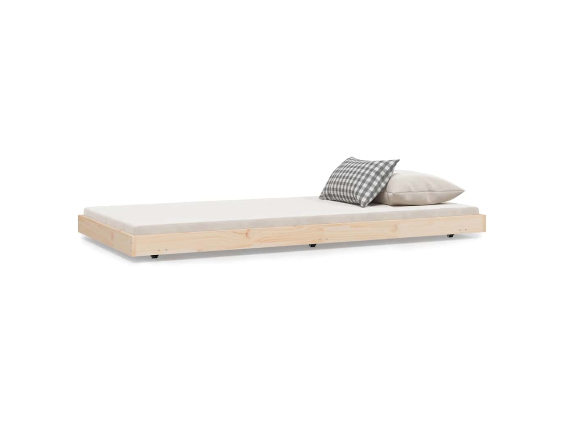 Bed Frame, Bed Frames Vidaxl Marrom Madeira De Pinho (75 X 190 Cm)