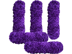 Fio Chenille Para Crochê E Tricô, 5 X 95 G, Fio Para Projetos De Crochê Slowmoose