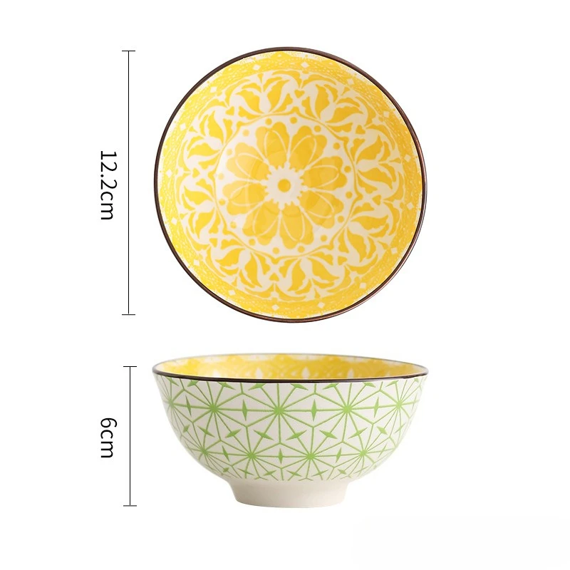 Tigela Para Macarrão Estilo Boêmio (c 4,75 Polegadas), Tigela De Cerâmica Para Arroz, Utensílios De Mesa Para Restaurante