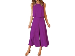 2026 conjunto de Verão para Mulher Roylamp: Blusa de Gola Redonda e Calças Cropped Amples