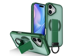 Capa Magnética Para Iphone 17 À Prova De Quedas Com Suporte, Verde Gertiz