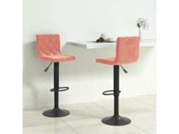 Vidaxl Bancos De Bar 2 Pcs Veludo Rosa