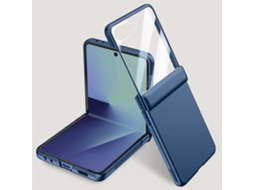 Capa Protetora Para Samsung Galaxy Z Flip7 5g Tkdaddy Com Dobradiça De Pc Rígido E Protetor De Tela Pequeno Azul