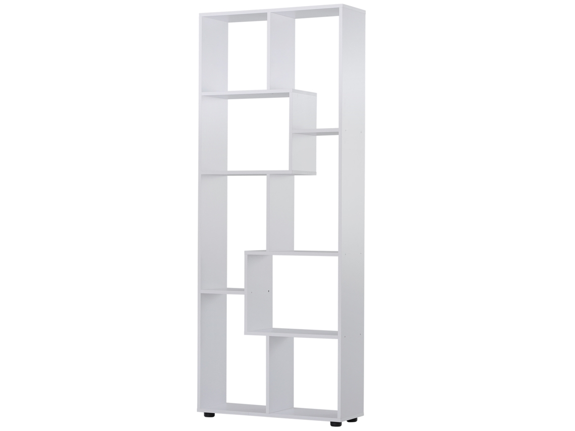 Estante com Design Vertical Moderno de 8 Prateleiras Aglomerado E1 70x24x178 Centímetros Branco