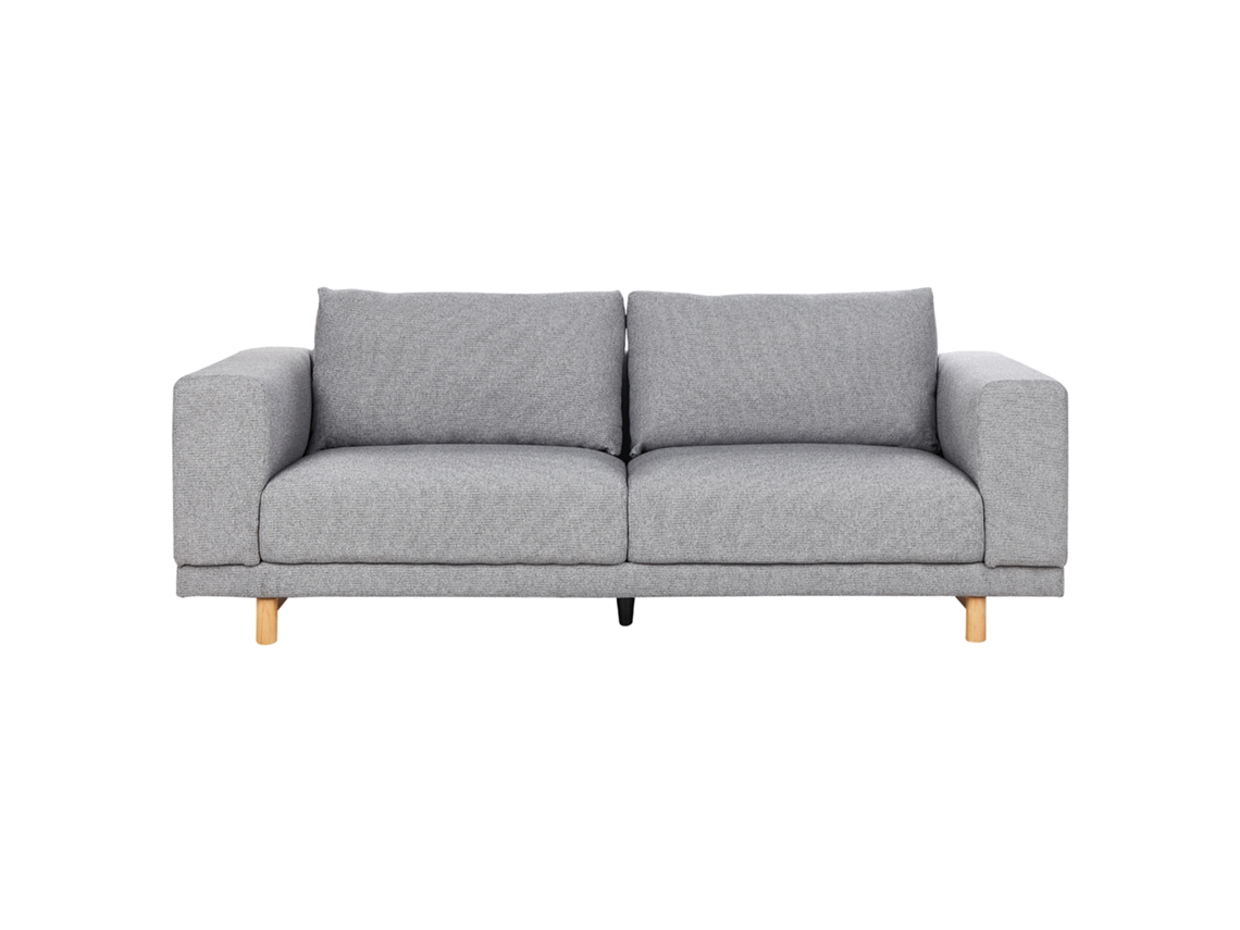 Sofá de 3 Lugares BELIANI Nivala de Tecido Cinzento Claro 220x84x76