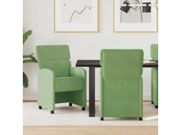 Vidaxl Cadeiras De Jantar Com Rodas 2 Unid. Veludo Verde Claro