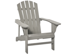 Cadeira Adirondack de Madeira Cadeira Adirondack de Jardim com Assento Extra Largo 78x89x88 Cm Cinza