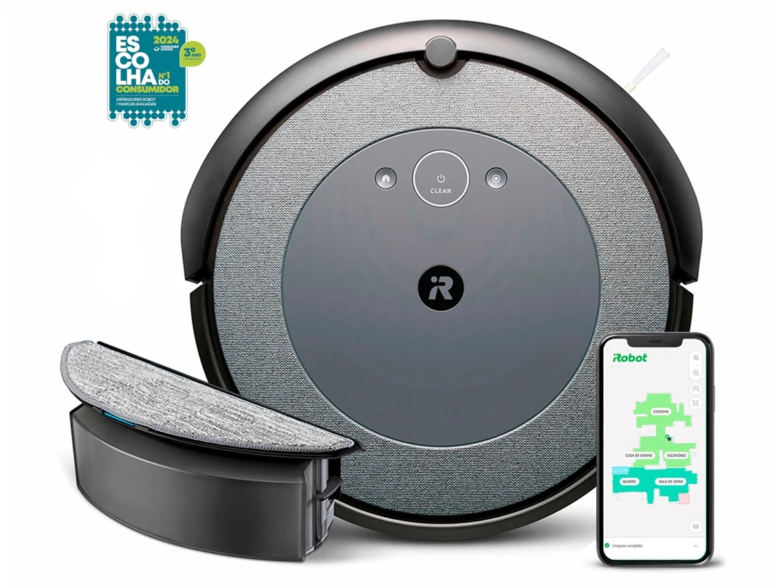 Aspirador Robô IROBOT Roomba Combo I5 Cinzento texturizado (Autonomia 75 min)