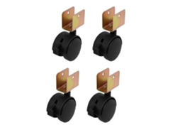 Conjunto De 4 Rodízios Giratórios Em Formato De U De, 22 Mm, Aexit, Com Freio