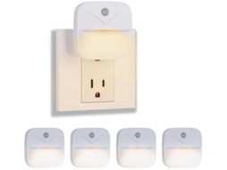 4 Pacotes De Luzes Noturnas Led Luzes Noturnas Com Sensor De Luz Do Anoitecer Ao Amanhecer Luz Noturna Ligada Ao Sensor De Parede Luz Yizhood