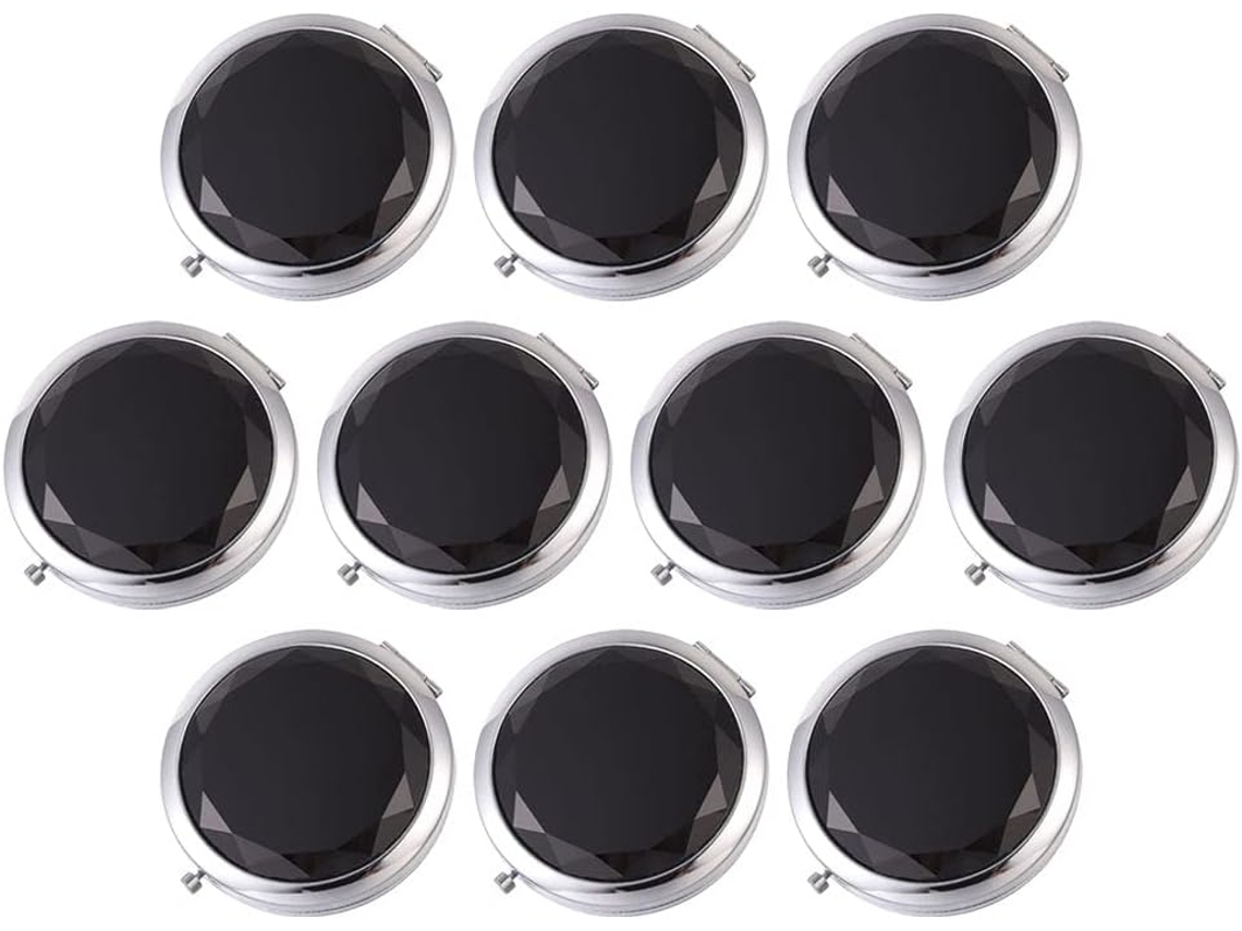Conjunto De 10 Espelhos Dobráveis Compactos Em Metal E Vidro, Espelho De Dupla Face.