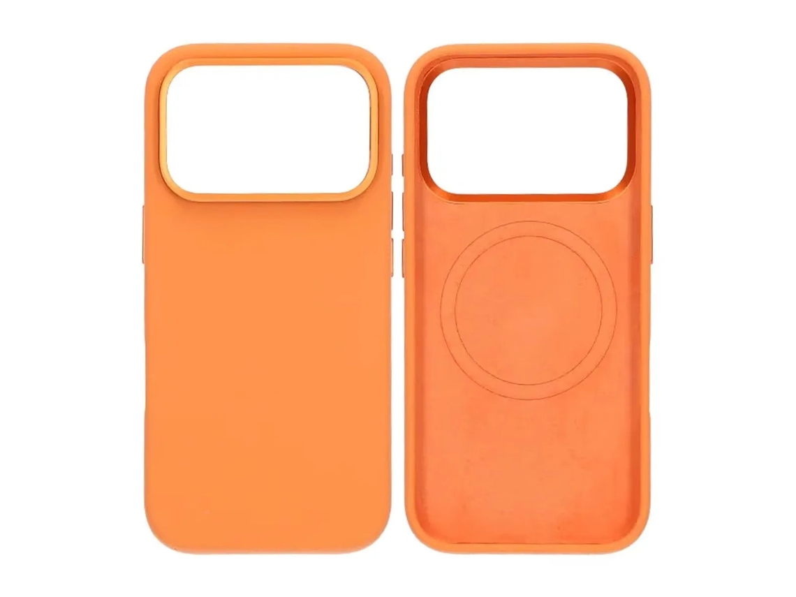 Capa De Silicone Magsafe Com Suporte Para Iphone 17 Pro - Laranja