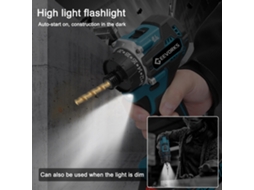 Furadeira Elétrica Sem Fio 21v Com Motor Brushless 2 Velocidades 20 Marchas De Torque E Luz Led