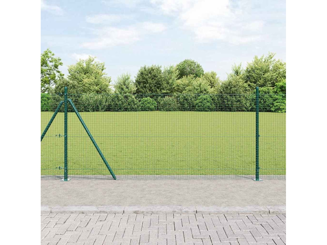 Vidaxl Cerca De Arame Soldado Com Base De Concreto 50 X 0,8 M Verde