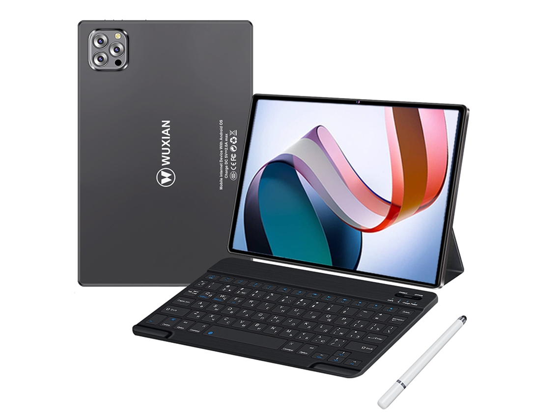 Tablet WUXIAN V62 + Teclado Bluetooth + Capa + Auriculares + Caneta (10.1'' - 64 GB - 4 GB RAM - Wi-Fi-GPS-4G)