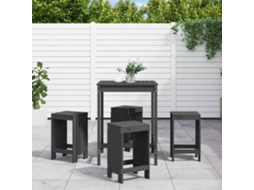 Conjunto Bar 5 Peças Para Jardim Pinho Maciço Cinzento Dkd Home Decor