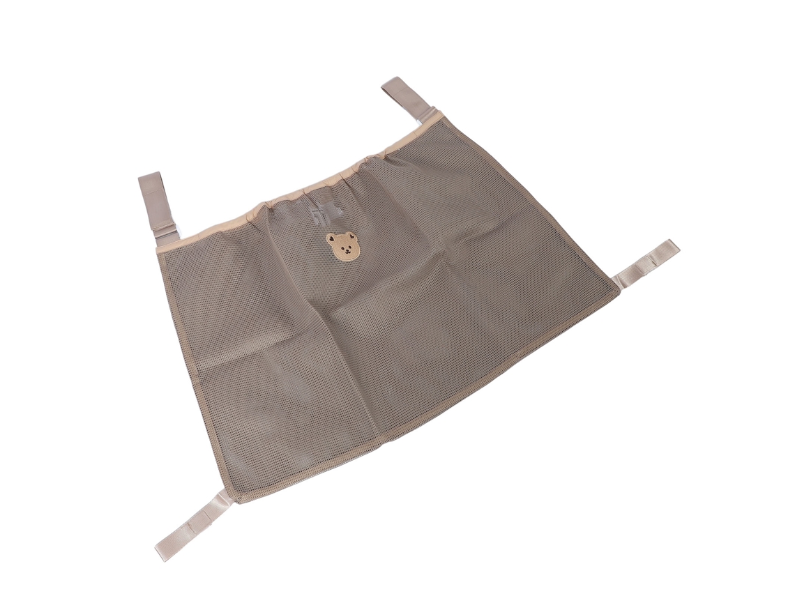 Primerox bolsa de Malha Suspensa Multifuncional para Carrinho de Bebê com Grande Capacidade Khaki Bear