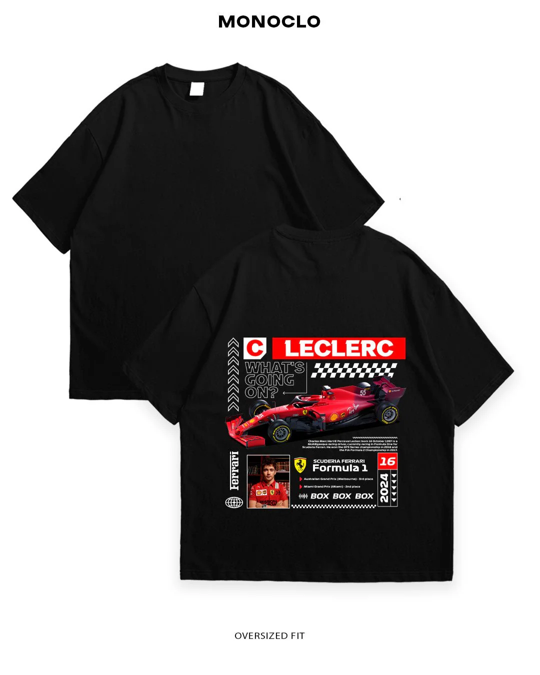 T-shirt Rockinstone F1 Charles Leclerc – What's Going On(s)