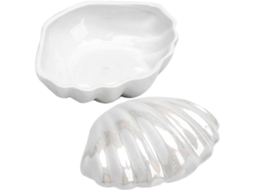 Caixa Joias Cerâmica Esmaltada GOKOCO com design pérolas, organizador elegante para anéis, brincos, colares, recipiente criativo