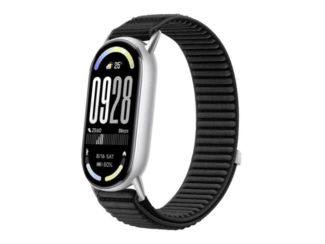 Bracelete Para Xiaomi Smart Band 10/9/8 - Nylon Trançado - Fecho De Velcro Preta