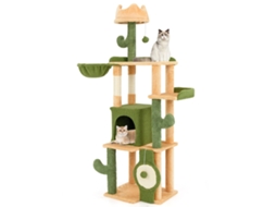 Árvore para Gatos de 160 cm com Design de Cacto e Caverna B2X