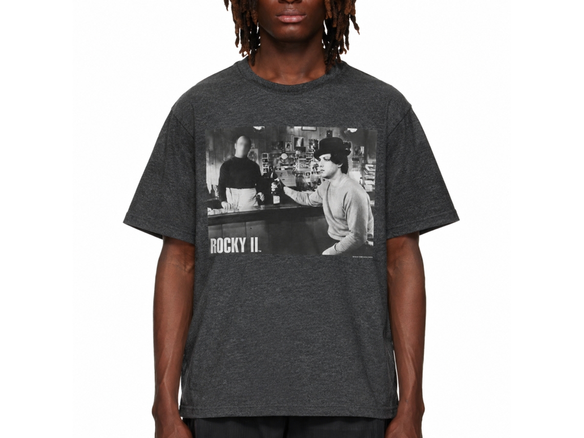 Rockinstone Rocky Movie Compsure Heather Black Adult T-shirt Size:xxxl