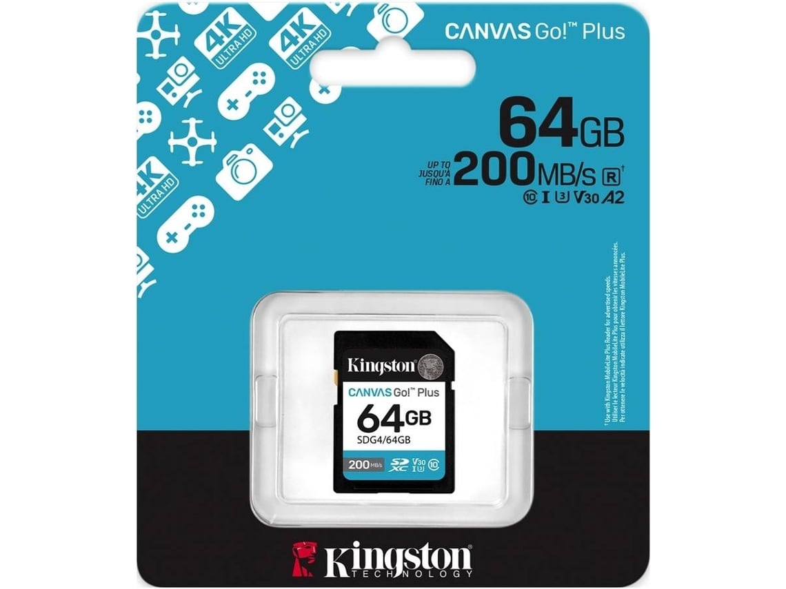 Cartão de Memória KINGSTON 64GB Canvas Go+ G4 (Outlet Caixa Aberta )