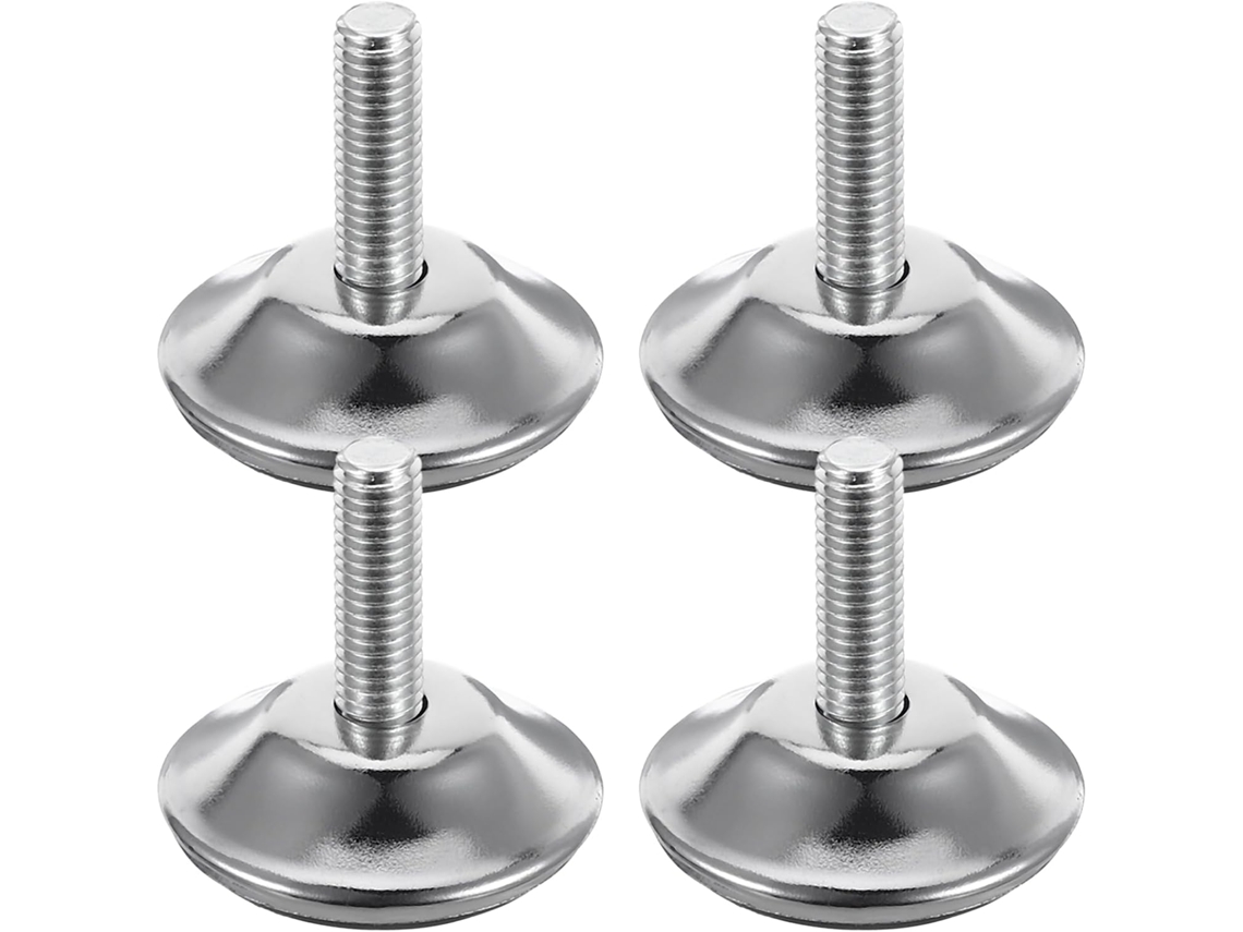 Conjunto De 4 Niveladores Móveis Com Altura Ajustável, Em Aço Inoxidável Cromado Antiderrapante, Para Calçados
